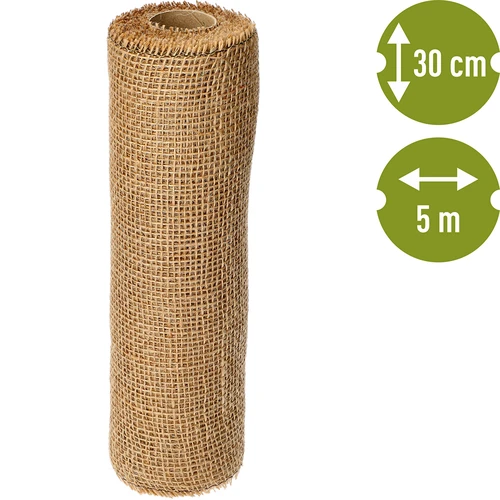 Jute stof 30 cm / 5 m - 4 ['jute stof', ' jute doek', ' stof voor boom bescherming', ' natuurlijke jute stof', ' eco jute stof', ' bindstof', ' handwerk stof']