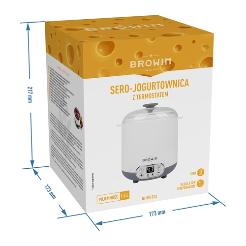 Kaas-yoghurtmaker met thermostaat 1,5 L - 12 ['zelfgemaakte yoghurt', ' voor yoghurt', ' voor kaas', ' veganistische yoghurt', ' Griekse yoghurt', ' ontbijtkazen', ' yoghurtapparaat', ' hoe maak je yoghurt']