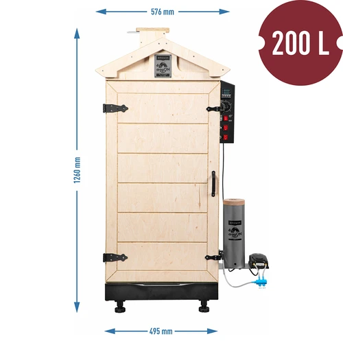 Kaderloze rookoven dragON PLYWOOD NATURE met digitale controller, 200L - 8