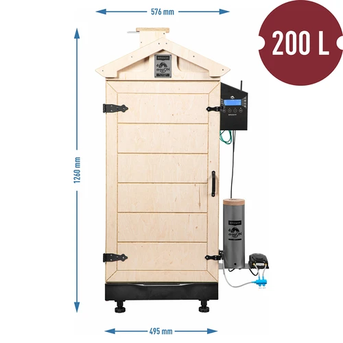 Kaderloze rookoven dragON PLYWOOD NATURE met Wi-Fi-controller, 200L - 8