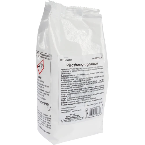 Kaliumdisulfiet 1 kg  - 1 ['kaliumdisulfiet voor wijnapparatuur', ' kaliumdisulfiet voor wijn', ' kaliumdisulfiet desinfectie', ' kaliumdisulfiet voor desinfectie', ' disulfiet voor brouwapparatuur', ' wijnstabilisatie', ' we maken wijn', ' we maken bier', ' desinfectie van wijnapparatuur', ' veilige wijnbereiding', ' veilige fermentatie', ' veilige reiniging', ' spoelen van wijnaccessoires', ' bier', ' stabilisatie van de bereiding', ' must-have voor wijnmakers', '']