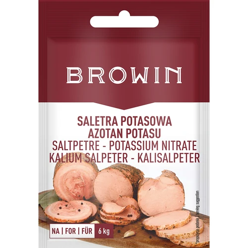 Kaliumnitraat voor het pekelen van vlees, 20 g  - 1 ['pekelzout', ' conserveren van vlees', ' voor rundvlees', ' voor varkensvlees', ' voor kalfsvlees', ' verlenging van de houdbaarheid van vlees', ' voor het pekelen van ham']