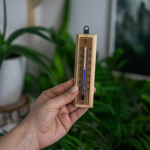 Kamertemperatuurmeter met gouden schaal (-10°C tot +50°C) 12cm - 5 ['binnen thermometer', ' kamertemperatuurmeter', ' thermometer voor binnen', ' huisthermometer', ' thermometer', ' houten kamertemperatuurmeter', ' thermometer met duidelijke schaal', ' thermometer om op te hangen', ' traditionele thermometer']
