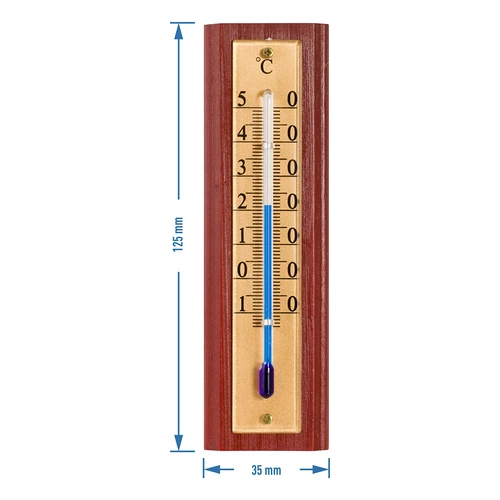 Kamertemperatuurmeter met gouden schaal (-10°C tot +50°C) 12cm - 4 ['binnen thermometer', ' kamertemperatuurmeter', ' thermometer voor binnen', ' huisthermometer', ' thermometer', ' houten kamertemperatuurmeter', ' thermometer met duidelijke schaal', ' thermometer om op te hangen', ' traditionele thermometer']