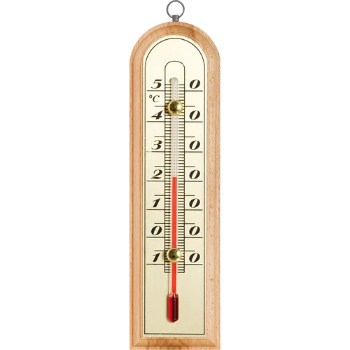 Kamertemperatuurmeter met gouden schaal (-10°C tot +50°C) 16cm  - 1 ['binnen thermometer', ' kamertemperatuurmeter', ' thermometer voor binnen', ' huisthermometer', ' thermometer', ' houten kamertemperatuurmeter', ' thermometer met duidelijke schaal', ' thermometer met gouden schaal', ' thermometer om op te hangen', ' kleine thermometer']
