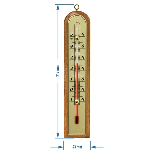 Kamertemperatuurmeter met gouden schaal (-10°C tot +50°C) 22cm, mix - 2 ['binnen thermometer', ' kamertemperatuurmeter', ' thermometer voor binnen', ' huisthermometer', ' thermometer', ' houten kamertemperatuurmeter', ' thermometer met duidelijke schaal', ' thermometer met zilveren schaal', ' thermometer met gouden schaal', ' thermometer om op te hangen', ' traditionele thermometer']