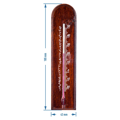 Kamertemperatuurmeter met patroon (-20°C tot +50°C) 18cm mix - 3 ['binnen thermometer', ' kamertemperatuurmeter', ' thermometer voor binnen', ' huistemperatuurmeter', ' thermometer', ' houten kamertemperatuurmeter', ' thermometer met duidelijke schaal', ' thermometer met versterkte capillair', ' thermometer met patroon', ' thermometer met afbeelding']
