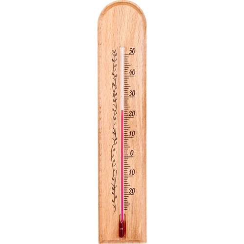 Kamertemperatuurmeter met patroon (-20°C tot +50°C) 20cm  - 1 ['binnen thermometer', ' kamertemperatuurmeter', ' thermometer voor binnen', ' huisthermometer', ' thermometer', ' houten kamertemperatuurmeter', ' thermometer met duidelijke schaal', ' thermometer met versterkte capillair']