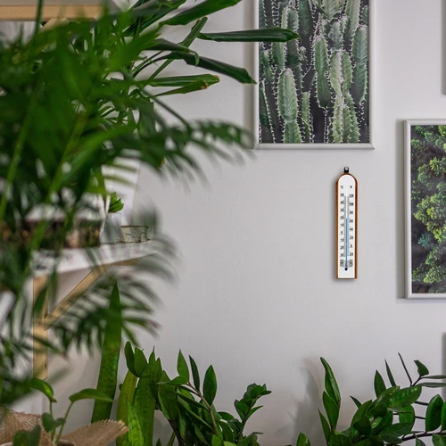 Kamertemperatuurmeter met witte schaal (-30°C tot +50°C) 20cm - 6 ['binnen thermometer', ' kamertemperatuurmeter', ' thermometer voor binnen', ' huiskamertemperatuurmeter', ' thermometer', ' houten kamertemperatuurmeter', ' thermometer met duidelijke schaal', ' thermometer met dubbele schaal']