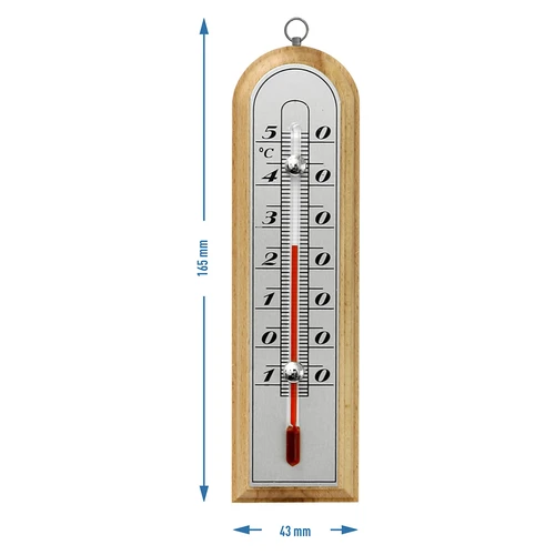 Kamertemperatuurmeter met zilveren schaal (-10°C tot +50°C) 16cm mix - 3 ['binnen thermometer', ' kamertemperatuurmeter', ' thermometer voor binnen', ' huisthermometer', ' thermometer', ' houten kamertemperatuurmeter', ' thermometer met duidelijke schaal', ' thermometer met zilveren schaal', ' thermometer om op te hangen', ' traditionele thermometer']