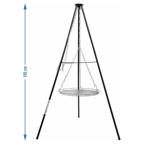 Kampvuur driepoot met rooster, 150 cm - 5 ['driepoot voor kampvuur', ' kampvuurrooster', ' statief voor kampvuur', ' kampvuurgrill', ' rooster op driepoot', ' koken op kampvuur', ' driepootgrill', ' kamperen', ' outdoor toerisme', ' kampeeraccessoires', ' Hongaarse ketel', ' driepoot voor ketel', ' driepoot voor gietijzeren pan', ' koken in de buitenlucht', ' gerechten boven kampvuur', ' grillen in de open lucht', ' bakken boven kampvuur', ' kampvuuruitrusting', ' uitrusting voor de tuin', ' koken in de tuin', ' grillen in de tuin', ' gerechten van de grill', ' grillsaison', ' welke driepoot te kiezen']
