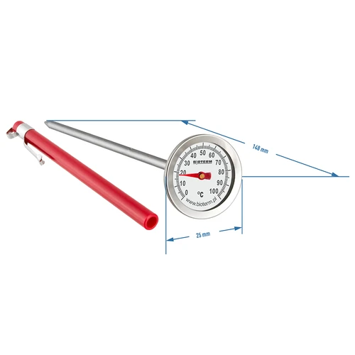 Keukenthermometer (0°C tot +100°C) 12,3cm - 2 ['keukenthermometers', ' culinaire thermometers', ' culinaire thermometer', ' kookthermometer', ' oventhermometer', ' baktthermometer', ' frituurthermometer']
