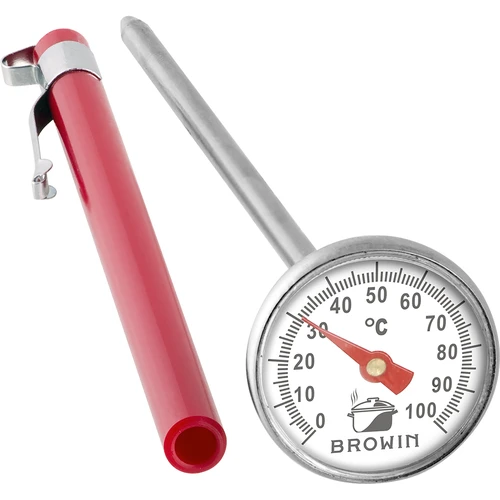 Keukenthermometer (0°C tot +100°C) 12,5cm  - 1 ['temperatuur', ' keukenthermometer', ' gastronomische thermometer', ' voedselthermometer', ' voedselthermometer met sonde', ' vleesthermometer', ' thermometer met sonde', ' keukenthermometer met sonde', ' vleessonde', ' vleesthermometer voor bakken', ' thermometer voor koken']