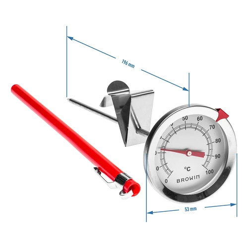 Keukenthermometer (0°C tot +100°C) 17,5cm - 2 ['temperatuur', ' culinaire thermometer', ' gastronomische thermometer', ' voedselthermometer', ' voedselthermometer met sonde', ' vleesthermometer', ' thermometer met sonde', ' keukenthermometer met sonde', ' vleessonde', ' baktthermometer', ' oventhermometer', ' oven thermometer']