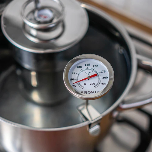 Keukenthermometer (0°C tot +250°C) 17,5cm - 5 ['Thermometer', ' voor bakken', ' voor roken', ' voor koken', ' thermometer roestvrij staal', ' gastronomische thermometer', ' culinaire thermometer', ' thermometer met temperatuursensor', ' thermometer met sonde', ' gastronomische thermometer met certificaat', ' voedselthermometer', ' eetthermometer', ' thermometer met PZH-certificaat']