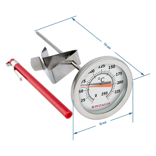 Keukenthermometer (0°C tot +250°C) 17,5cm - 2 ['Thermometer', ' voor bakken', ' voor roken', ' voor koken', ' thermometer roestvrij staal', ' gastronomische thermometer', ' culinaire thermometer', ' thermometer met temperatuursensor', ' thermometer met sonde', ' gastronomische thermometer met certificaat', ' voedselthermometer', ' eetthermometer', ' thermometer met PZH-certificaat']