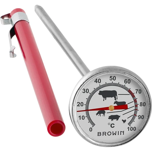 Keukenthermometer met grafiek (0°C tot +100°C) 12,5cm  - 1 ['temperatuur', ' culinaire thermometer', ' gastronomische thermometer', ' voedselthermometer', ' voedselthermometer met sonde', ' vleesthermometer', ' thermometer met sonde', ' keukenthermometer met sonde', ' vleessonde', ' baktthermometer', ' kookthermometer', ' rookthermometer', ' oventhermometer', ' bakthermometer']