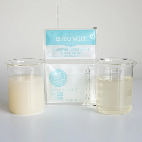Klar Turbo Spirit 25 L - 65 g - 3 ['klaringsmiddel', ' voor het klaren van beslag', ' voor het klaren van distillaten', ' chitosan', ' voor het verwijderen van troebelheid', ' klarowin', ' kielsol', ' klar', ' turbo klar', ' mega klar', '']