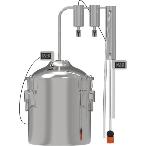 Klassieke Convex Distilleerder 18 L - 2 opvangbakken  - 1 ['Browin distilleerder', ' modulaire distilleerders', ' distilleerder met opvangbakken', ' modulaire distilleerder', ' opvangbakken voor distilleerder', ' zuivere distillaat', ' distilleerset', ' bolle deksel', ' convex deksel', ' distilleercontainer met deksel', ' distillatieset', ' uitbreidbare distilleerset', ' distillatie op verschillende warmtebronnen']