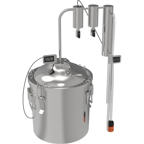Klassieke Convex Distilleerder 18 L - 2 opvangbakken - 2 ['Browin distilleerder', ' modulaire distilleerders', ' distilleerder met opvangbakken', ' modulaire distilleerder', ' opvangbakken voor distilleerder', ' zuivere distillaat', ' distilleerset', ' bolle deksel', ' convex deksel', ' distilleercontainer met deksel', ' distillatieset', ' uitbreidbare distilleerset', ' distillatie op verschillende warmtebronnen']
