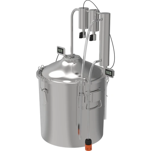 Klassieke Convex Distilleerder 30 L - 2 opvangbakken - 2 ['Browin distilleerder', ' modulaire distilleerders', ' distilleerder met opvangbakken', ' modulaire distilleerder', ' opvangbakken voor distilleerder', ' zuivere distillaat', ' distilleerset', ' bolle deksel', ' convex deksel', ' distilleercontainer met deksel', ' distillatieset', ' uitbreidbare distilleerset', ' distillatie op verschillende warmtebronnen']