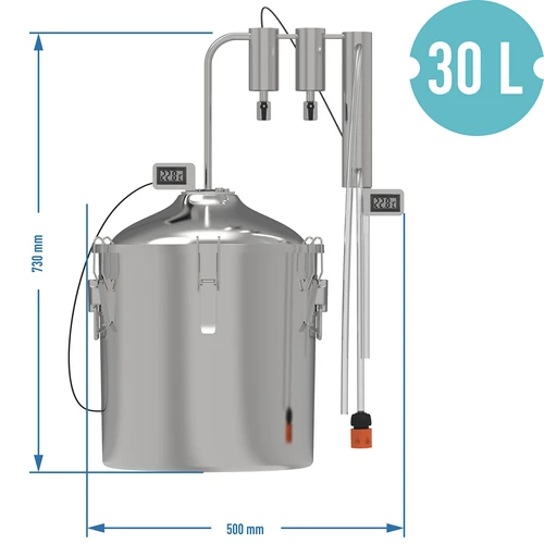 Klassieke Convex Distilleerder 30 L - 2 opvangbakken - 9 ['Browin distilleerder', ' modulaire distilleerders', ' distilleerder met opvangbakken', ' modulaire distilleerder', ' opvangbakken voor distilleerder', ' zuivere distillaat', ' distilleerset', ' bolle deksel', ' convex deksel', ' distilleercontainer met deksel', ' distillatieset', ' uitbreidbare distilleerset', ' distillatie op verschillende warmtebronnen']