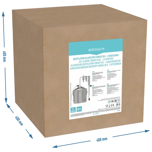 Klassieke Convex Distilleerder 30 L - 2 opvangbakken - 10 ['Browin distilleerder', ' modulaire distilleerders', ' distilleerder met opvangbakken', ' modulaire distilleerder', ' opvangbakken voor distilleerder', ' zuivere distillaat', ' distilleerset', ' bolle deksel', ' convex deksel', ' distilleercontainer met deksel', ' distillatieset', ' uitbreidbare distilleerset', ' distillatie op verschillende warmtebronnen']