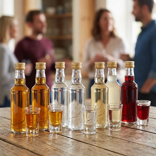 Klassieke sterkedrankfles 200 ml met gouden schroefdop Ø 28 mm, 1 stuk - 6