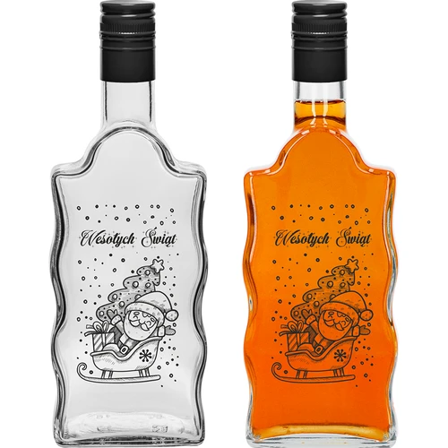 Klasztorna-fles 500 ml met schroefdop, opdruk „Kerstman”, 1 st. - 2