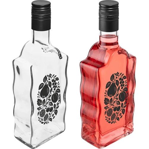 Klasztorna-fles 500 ml met schroefdop en opdruk 'Fruit', motief 1 - 4