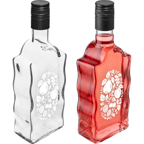Klasztorna-fles 500 ml met schroefdop en opdruk 'Fruit', motief 1 - 4