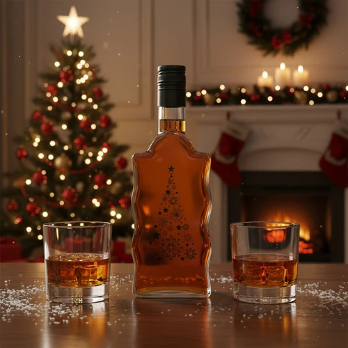 Kloosterfles 500 ml met schroefdop, opdruk 'Kerstboom', 1 stuk. - 6