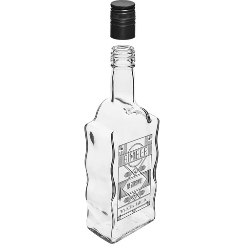 Kloosterfles 0,5 L, met dop en opdruk Bimber - 3 ['fles voor likeur', ' fles met opdruk', ' zelfgestookte drank', ' fles voor likeur', ' fles voor wodka', ' fles voor wodka', ' decoratieve fles', ' fles 500 ml', ' glazen fles', ' bruiloftsfles', ' voor de landelijke tafel', ' super fles', ' golf fles']