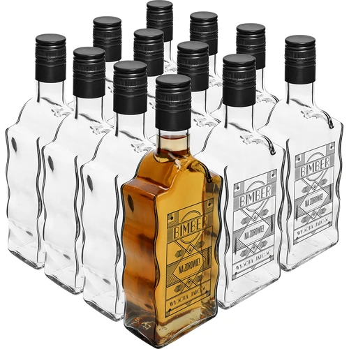 Kloosterfles 0,5 L, met dop en opdruk Bimber - 5 ['fles voor likeur', ' fles met opdruk', ' zelfgestookte drank', ' fles voor likeur', ' fles voor wodka', ' fles voor wodka', ' decoratieve fles', ' fles 500 ml', ' glazen fles', ' bruiloftsfles', ' voor de landelijke tafel', ' super fles', ' golf fles']