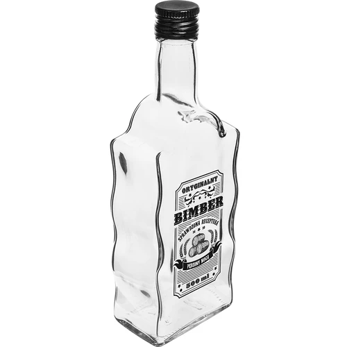 Kloosterfles 0,5 L met zwarte dop en opdruk Bimber  - 1 
