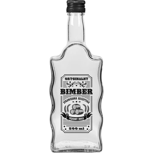 Kloosterfles 0,5 L met zwarte dop en opdruk Bimber - 3