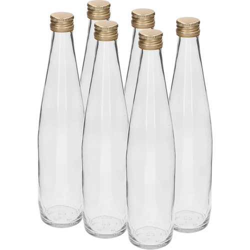 Klubowa-fles 500 ml met gouden schroefdop, set van 6 stuks.