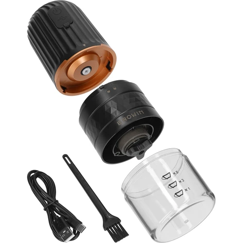 Koffiemolen - elektrisch, maalschijf - 5 ['koffiemolen', ' elektrische molen', ' koffie malen', ' gemalen koffie', ' koffie malen', ' molen met USB', ' moderne koffiemolen', ' draagbare molen', ' mobiele molen', ' batterijmolen', ' koffiemolen op batterij', ' molen opgeladen via USB', ' molen met keramische maalschijven', ' maalschijfmolen', ' handige molen', ' elektrische koffiemolen', ' cadeau-idee']