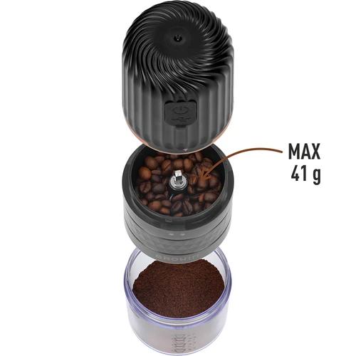 Koffiemolen - elektrisch, maalschijf - 7 ['koffiemolen', ' elektrische molen', ' koffie malen', ' gemalen koffie', ' koffie malen', ' molen met USB', ' moderne koffiemolen', ' draagbare molen', ' mobiele molen', ' batterijmolen', ' koffiemolen op batterij', ' molen opgeladen via USB', ' molen met keramische maalschijven', ' maalschijfmolen', ' handige molen', ' elektrische koffiemolen', ' cadeau-idee']