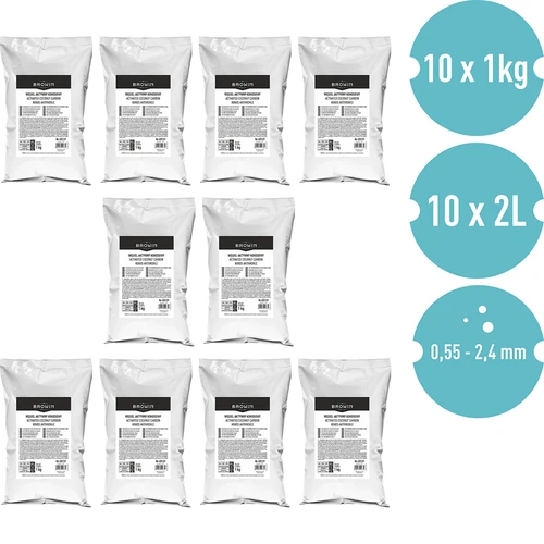 Kokos actieve kool 1 kg x 10 - set - 2 ['actieve kool', ' minerale kool', ' kool destillatie', ' geactiveerde kool', ' kool voor distillatie van brouwsel', ' destillatie door actieve kool', ' actieve kool destillatie van alcohol', ' Coobra']