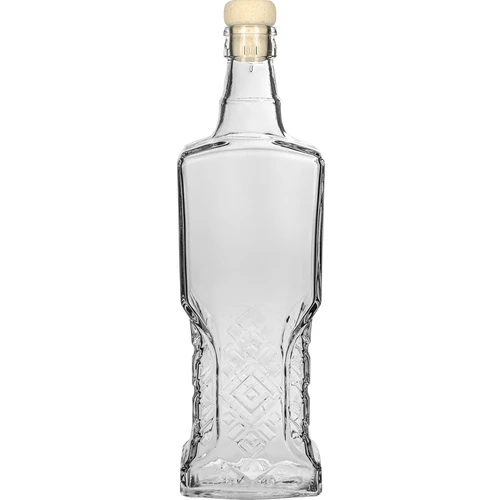 Kredensfles 0,5 L met kurk  - 1 ['decoratieve glazen fles', ' fles met natuurlijke kurk', ' fles voor likeuren']