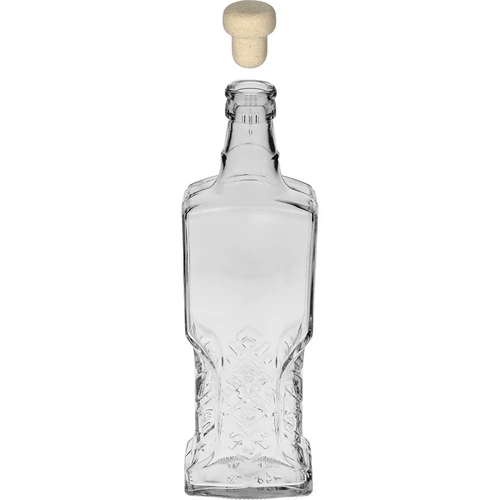 Kredensfles 0,5 L met kurk - 2 ['decoratieve glazen fles', ' fles met natuurlijke kurk', ' fles voor likeuren']