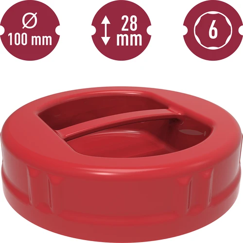 Kunststof dop fi100 TO - 5 ['kunststof dop', ' potdeksel', ' dop fi 100', ' dop met handvat', ' dop met kraag', ' luchtdichte dop', ' voor plastic potten']