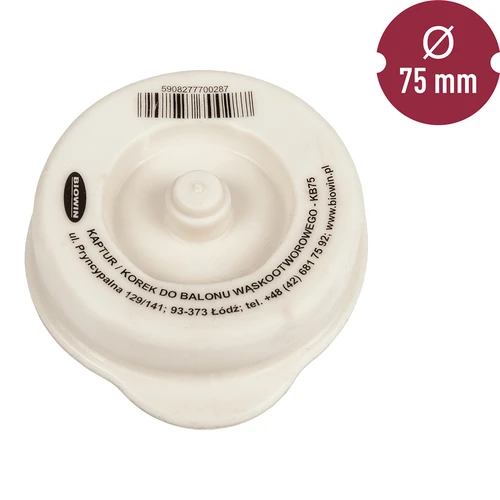 Kurk / kap voor ballonnen met smalle hals fi 75 mm - 2 ['kurk voor ballon', ' kurk voor fermentatie', ' voor wijnballon', ' voor ballon met smalle hals', ' kurk met gat voor buisje']