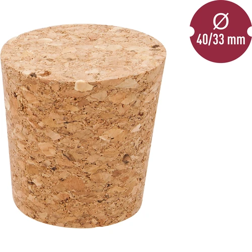 Kurk van kurk 40/33 mm - 2 ['kurk van kurk', ' wijnkurk', ' fleskurk', ' wijnstop', ' wijnflessen met kurken']