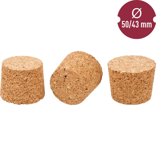 Kurk van kurk 50/43 mm - 2 ['kurk van kurk', ' wijnkurk', ' fleskurk', ' wijnstop', ' wijnflessen met kurken']