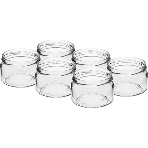Lage pot 200ml - met zwarte deksel fi 82/6, 6 stuks - 4 ['lage pot', ' glazen pot', ' pot 200 ml', ' twist-off deksel', ' pot voor jam', ' opslagcontainer', ' zelfgemaakte conserven', ' pot voor haring', ' pot voor salade', ' pot voor dessert']