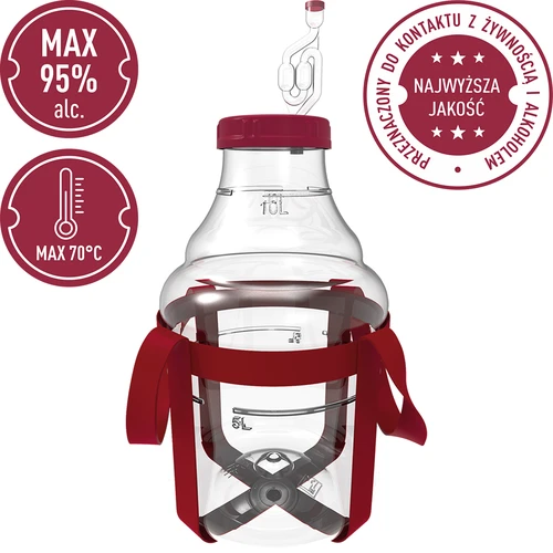 Lichte, onbreekbare wijnballon met draagriemen, 10 L - 5 ['wijnballonnen', ' bierballonnen', ' wijncontainers', ' biercontainers', ' PET-containers', ' breedmondballonnen', ' wijnsets', ' onbreekbare containers', ' fermentatiecontainers', ' fermentatieballonnen', ' ballonnen met schroefdop', ' ballonnen met accessoires', ' wijnnieuwigheden', ' huiswijnen', ' huisbieren', ' draagriemen', ' ballonnen', ' van kunststof', ' onbreekbaar', ' fermentor', ' demijohn', ' mandfles', ' gallon', ' wijn', ' bier', ' met draagriemen', ' set', ' 10L']