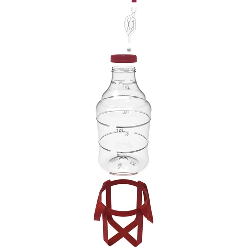 Lichte, onbreekbare wijnballon met draagriemen, 15 L - 2 ['wijnballonnen', ' bierballonnen', ' wijncontainers', ' biercontainers', ' PET-containers', ' breedmondballonnen', ' wijnsets', ' onbreekbare containers', ' fermentatiecontainers', ' fermentatieballonnen', ' ballonnen met schroefdop', ' ballonnen met accessoires', ' wijnnieuwigheden', ' huiswijnen', ' huisbieren', ' draagriemen', ' ballonnen', ' van kunststof', ' onbreekbaar', ' fermentor', ' demijohn', ' mandfles', ' gallon', ' wijn', ' bier', ' met draagriemen', ' set']