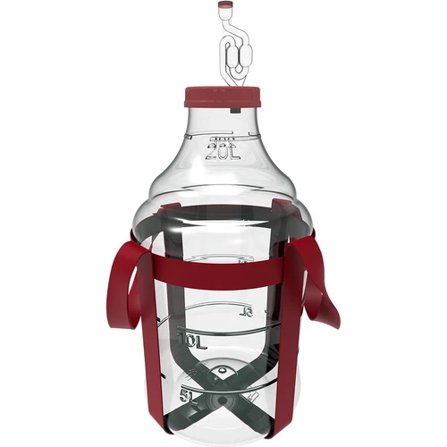 Lichte, onbreekbare wijnballon met draagriemen, 20 L  - 1 ['wijnballonnen', ' bierballonnen', ' wijncontainers', ' biercontainers', ' PET-containers', ' breedmondballonnen', ' wijnsets', ' onbreekbare containers', ' fermentatiecontainers', ' fermentatieballonnen', ' ballonnen met schroefdop', ' ballonnen met accessoires', ' wijnnieuwigheden', ' huiswijnen', ' huisbieren', ' draagriemen', ' ballonnen', ' van kunststof', ' onbreekbaar', ' fermentor', ' demijohn', ' mandfles', ' gallon', ' wijn', ' bier', ' met draagriemen', ' set']